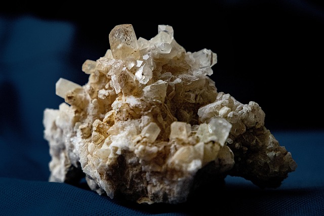 Crystalline calcite mineral cluster
