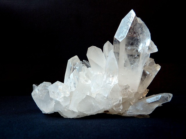 Raw quartz crystal cluster