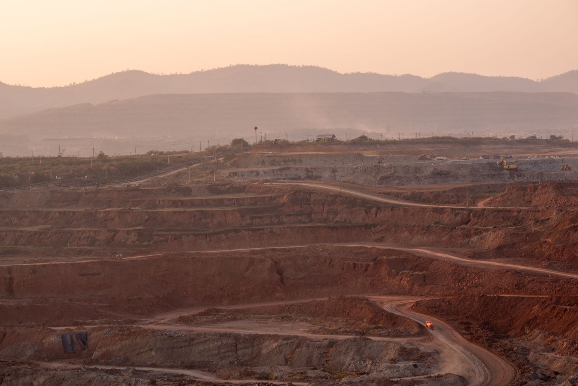 Open-pit quarry landscape in the Ajmer-Bhilwara-Rajsamand mineral belt